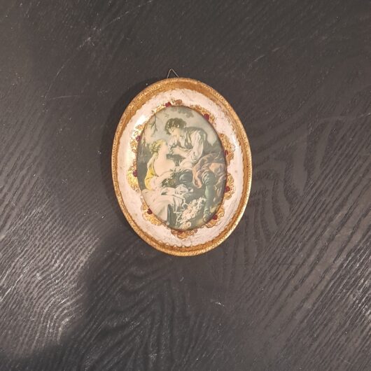 Vintage Italiaans Florijnd ovale schilderij. kopen bij RataPlan webshop!