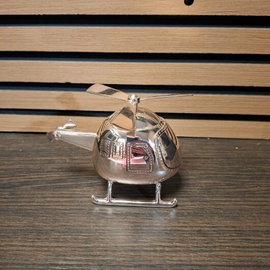 Verzilverde helicopter spaarpot kopen bij RataPlan webshop!